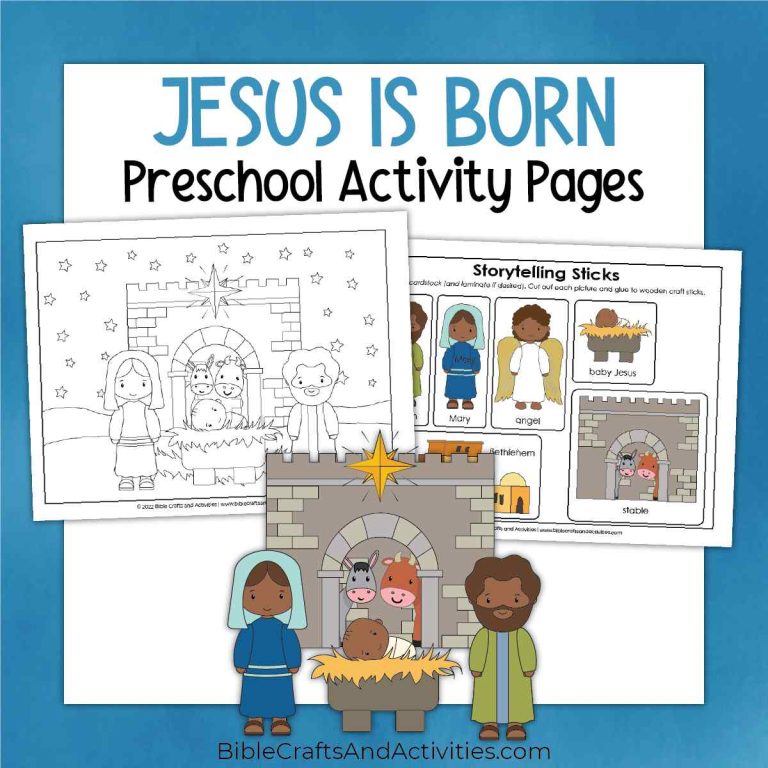 Jesus Is Born Preschool Activity Pages - Bible Crafts Shop