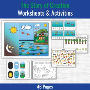 samples of preschool printables included the story of creation lesson