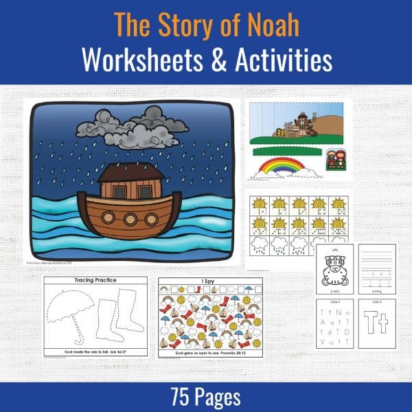 products samples of preschool printables included with the story of noah lesson