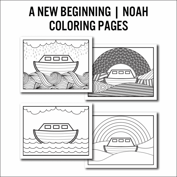 noah and the rainbow four coloring pages