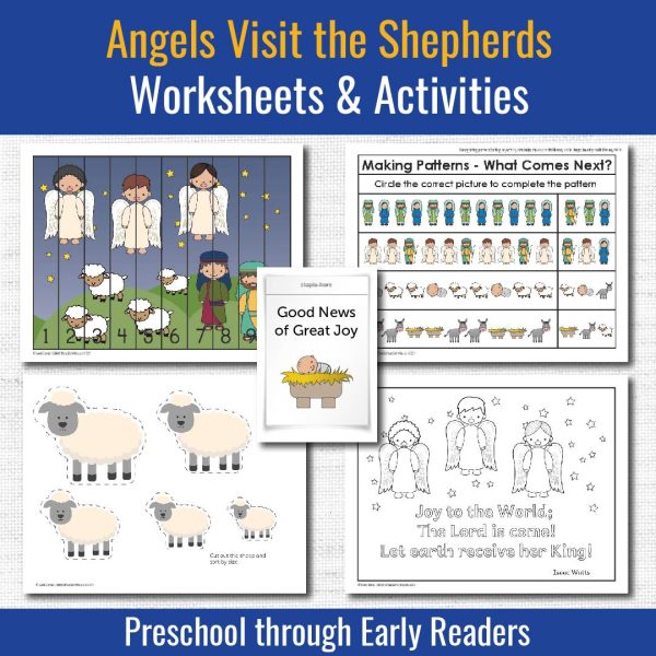 angels visit the shepherds preschool printables