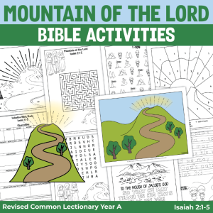 activity pages for Isaiah 2:1-5 mountain of the lord