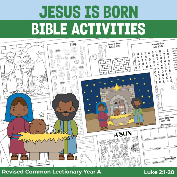 activity pages for Luke 2:1-20 and the birth of Jesus