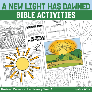 activity pages for Isaiah 9:1-4 A Light Has Dawned