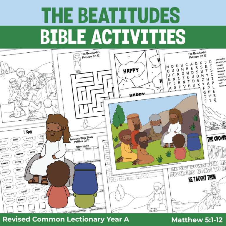 The Beatitudes Activity Pages - Bible Crafts Shop