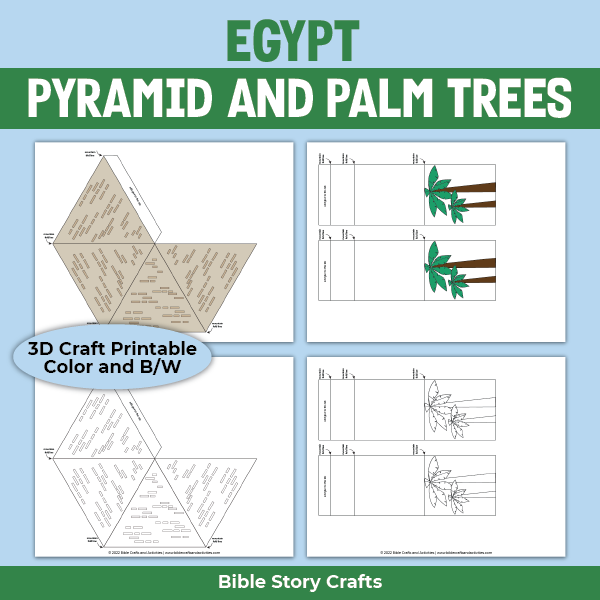 printable craft pyramid and palm trees