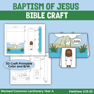 printable paper craft for the story of the baptism of jesus