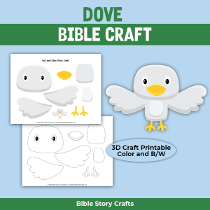printable paper craft of dove to cut and glue