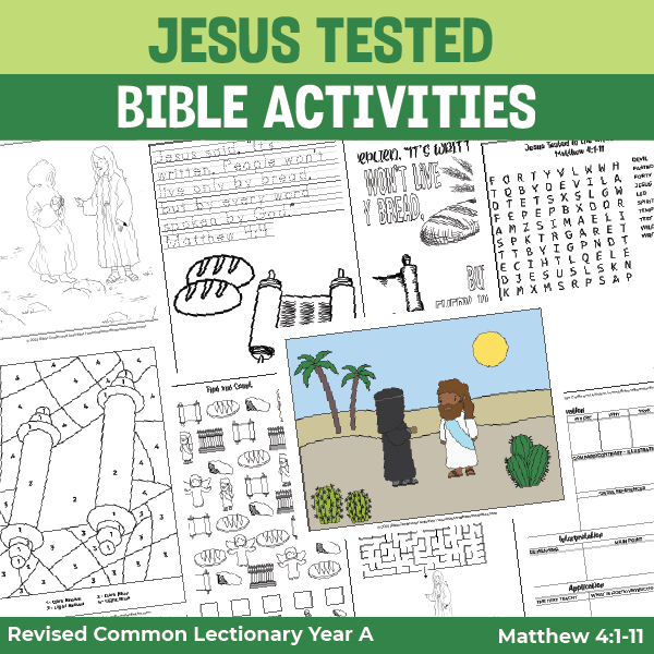 jesus tested in the wilderness bible activity pages
