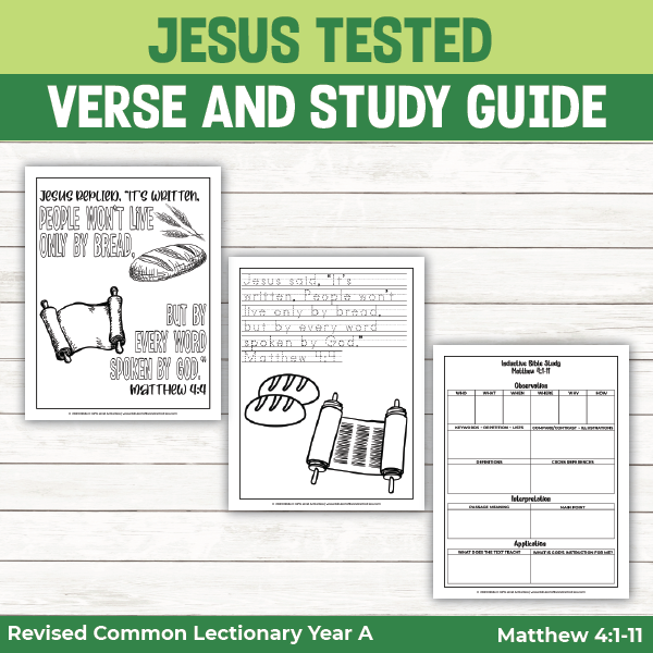 examples of bible activity pages for jesus tested in the wilderness