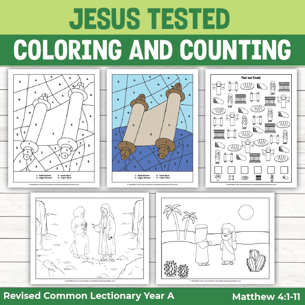 examples of bible activity pages for jesus tested in the wilderness