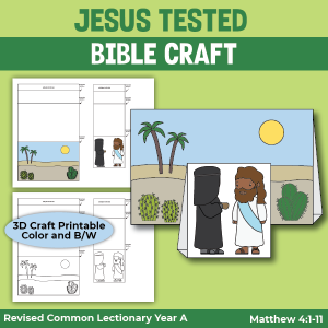 paper craft printable for the story of jesus tested in the wilderness