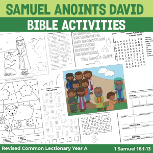 bible story activity pages for Samuel Anoints David