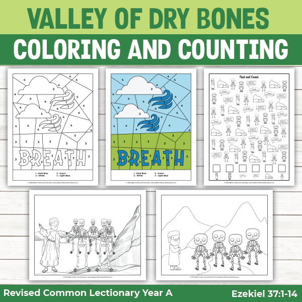 coloring pages for Ezekiel and the Valley of Dry Bones