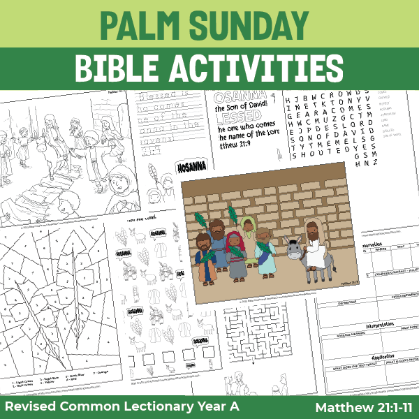 activity pages for Palm Sunday lesson