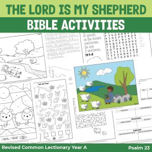 Psalm 23 bible activity pages - The Lord is My Shepherd