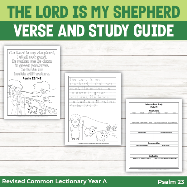 Psalm 23 bible activity pages - The Lord is My Shepherd