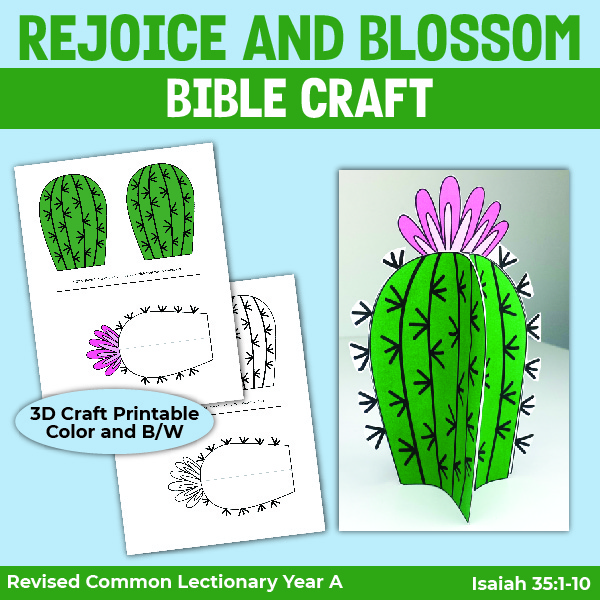cactus craft to illustrate the desert rejoicing and blooming