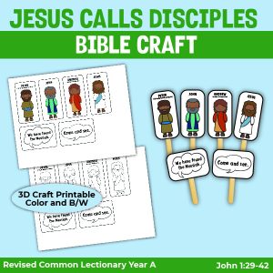 stick puppets for the story of Jesus calling the first disciples