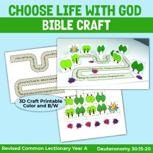 printable 3D craft about following the path of choosing life with God