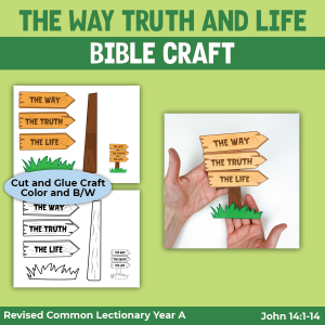 cut and glue craft sign craft about the way truth and life