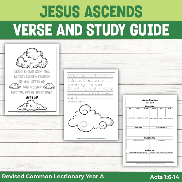 jesus ascends bible verse coloring pages