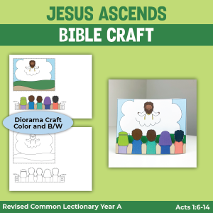 printable diorama craft for the story of jesus' ascension