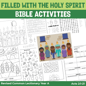 bible activity pages about the story of pentecost