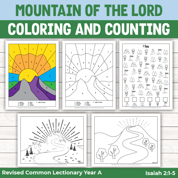 Isaiah 2:1-5 Activity Pages for Mountain of the Lord Coloring Pages