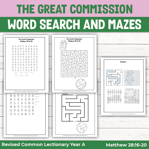 activity pages for The Great Commission