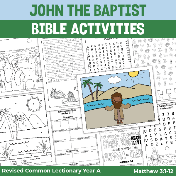 Activity pages for John the Baptist Prepares the Way