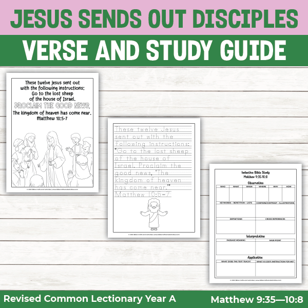 activity pages for Jesus sends out the 12 disciples