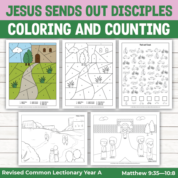 activity pages for Jesus sends out the 12 disciples