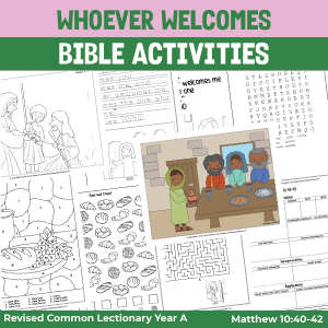 bible activity pages for Matthew 10:40-42
