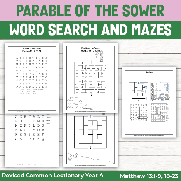 activity pages for parable of the sower