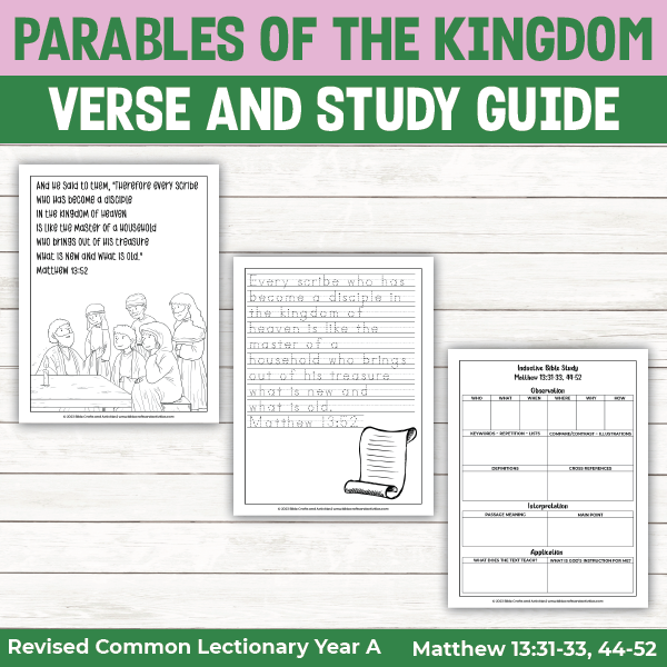 activity pages for Parables of the Kingdom
