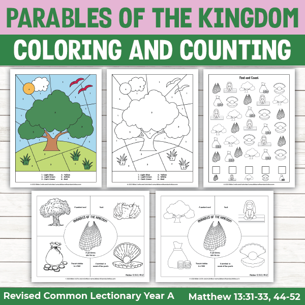 activity pages for Parables of the Kingdom