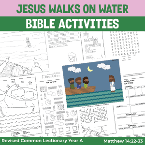 bible activity pages for Jesus Walks on Water