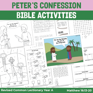 bible lesson activity pages for the story of Peter's Confession from Matthew 16