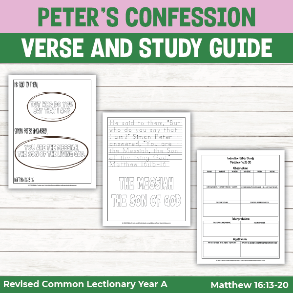 bible verse pages the story of peter's confession