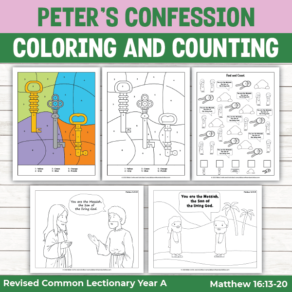 coloring pages for the story of peter's confession