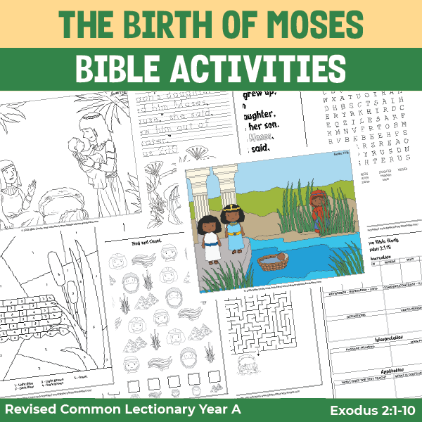 the birth of moses bible activity pages