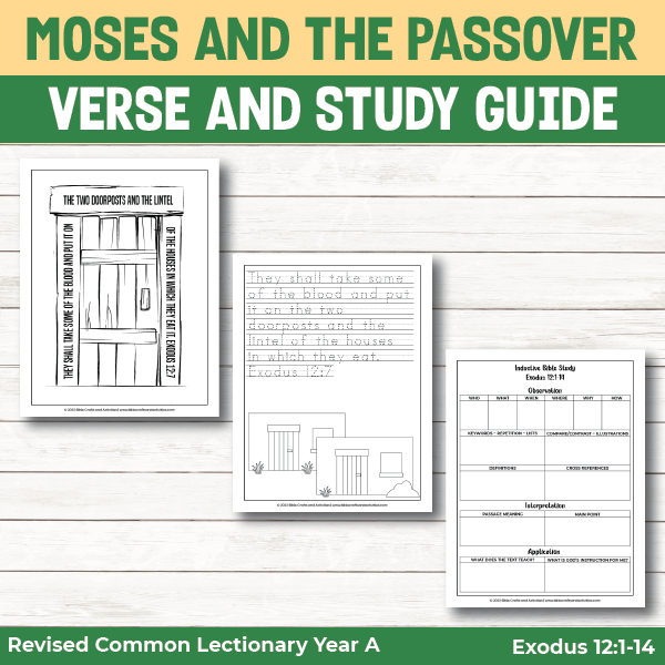 moses and the passover activity pages verses and study guide