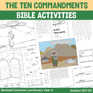 activity pages for the ten commandments