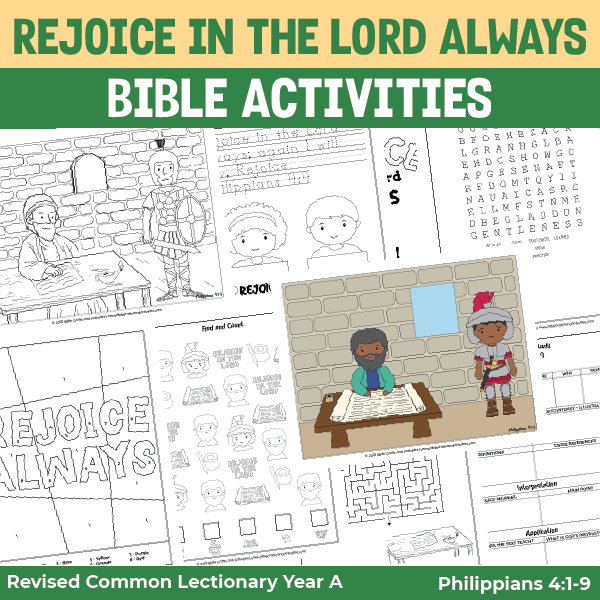 activity pages for rejoice in the lord always from Philippians 4:1-9
