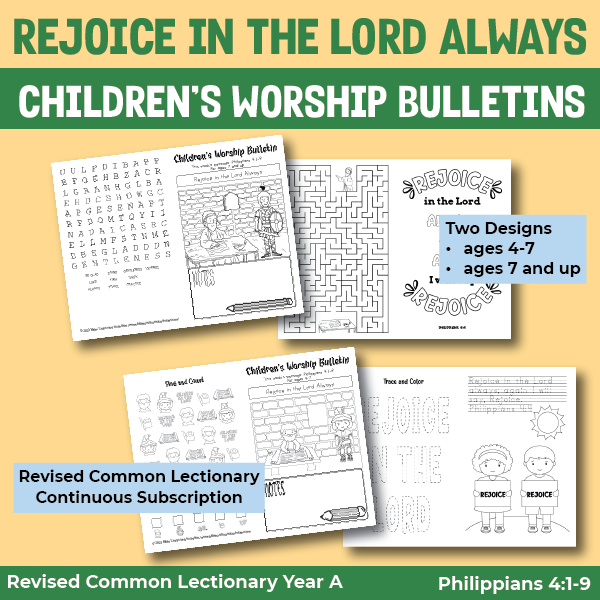 children's worship bulletins for philippians 4:4