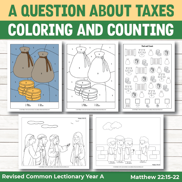 activity pages for a question about taxes - coloring pages