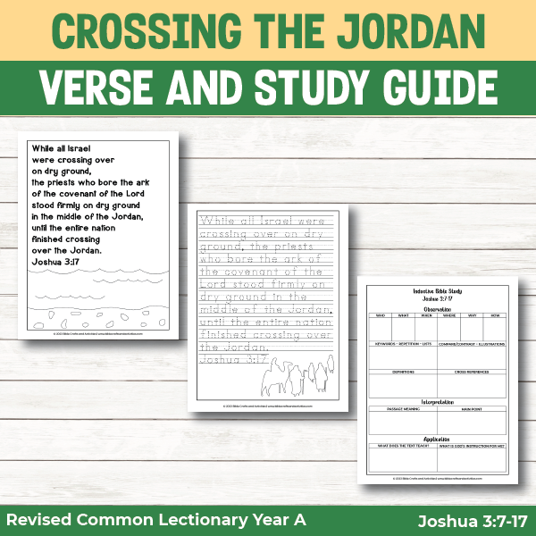 activity pages for crossing the jordan - bible verses and study guide