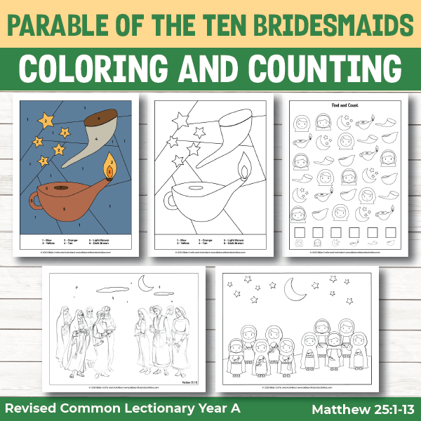 activity pages for parable of the ten bridesmaids - coloring pages