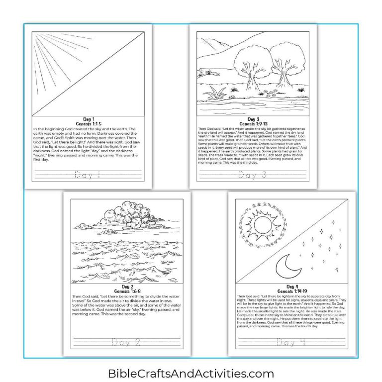 Days of Creation Coloring Pages - Bible Crafts Shop